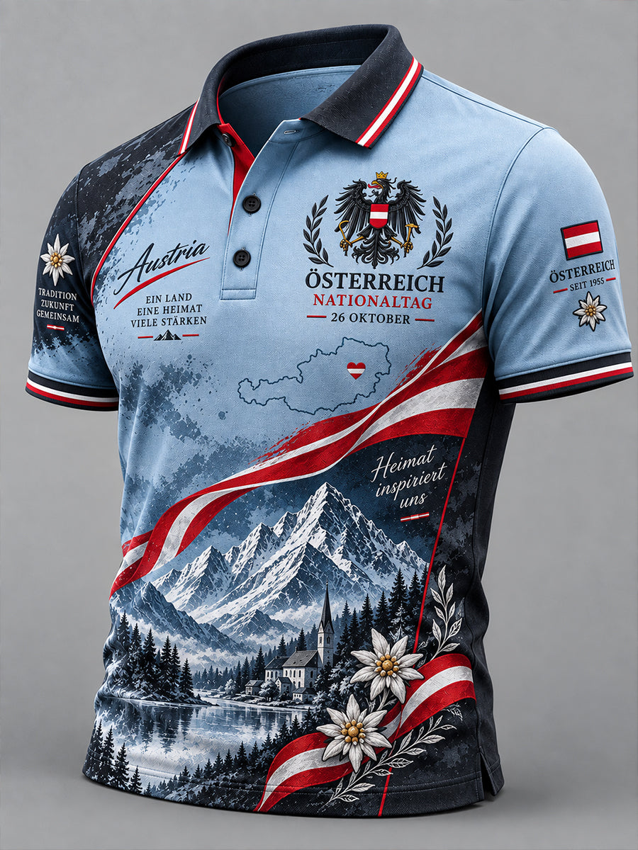 Herren National feiertag Gedenk druck Kurzarm Polo-Shirt