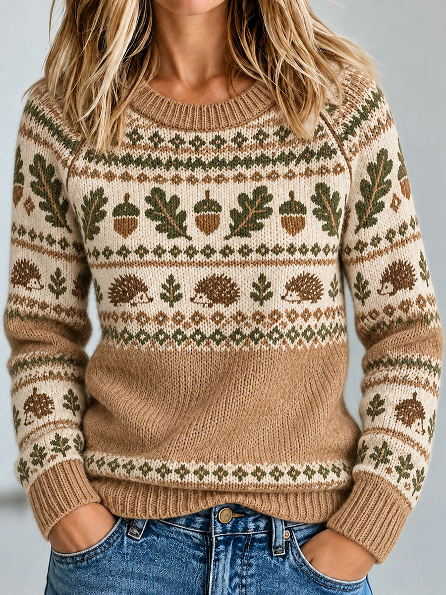 Damen Igel drucken Freizeit pullover
