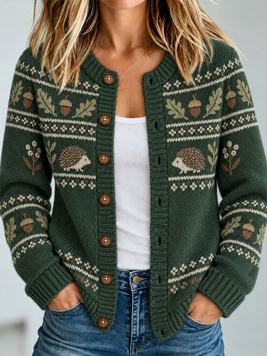 Damen-Häkel-Wintercardigan