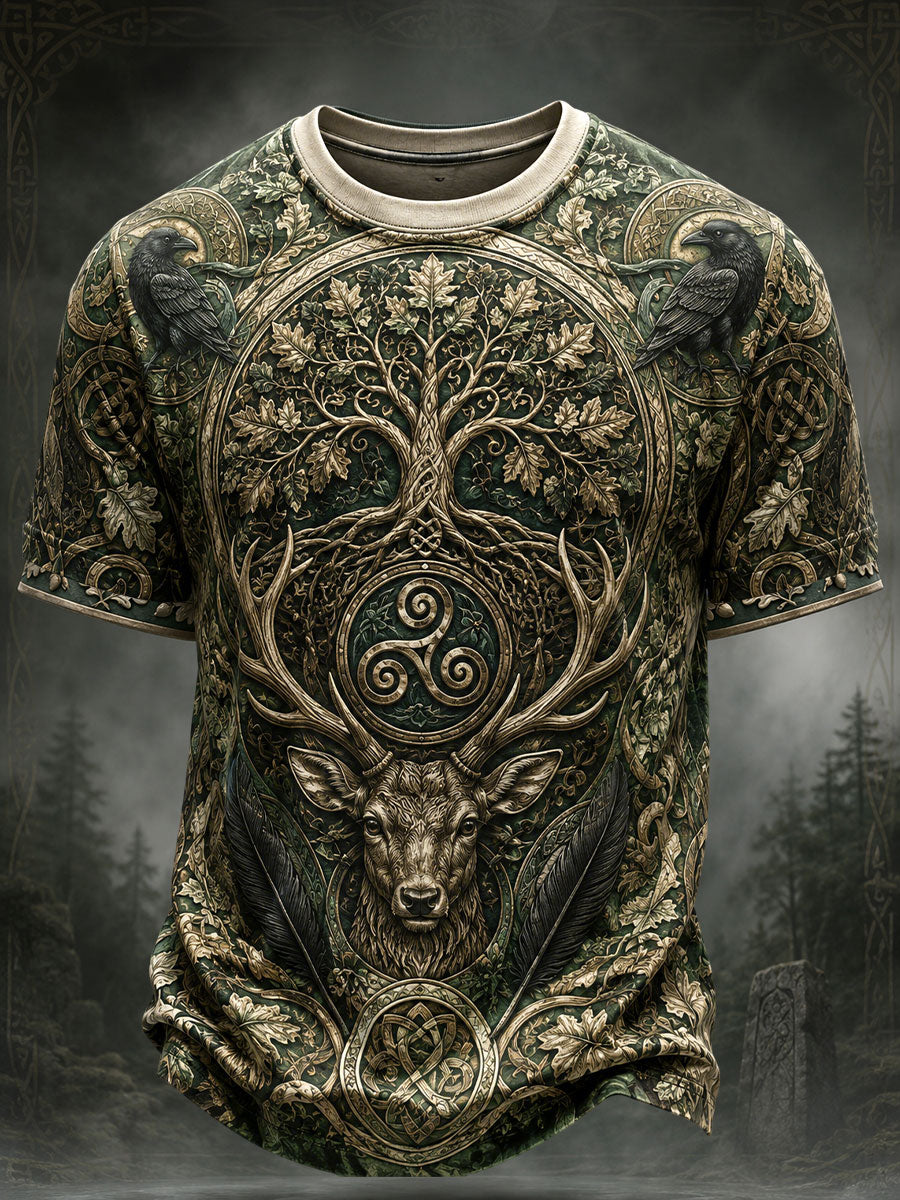 Herren-Casual-T-Shirt mit keltischem Muster