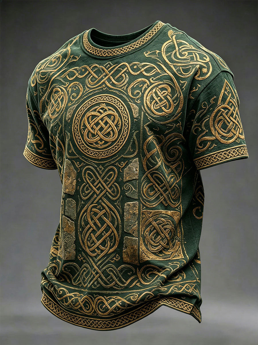 Herren-Casual-T-Shirt mit keltischem Muster