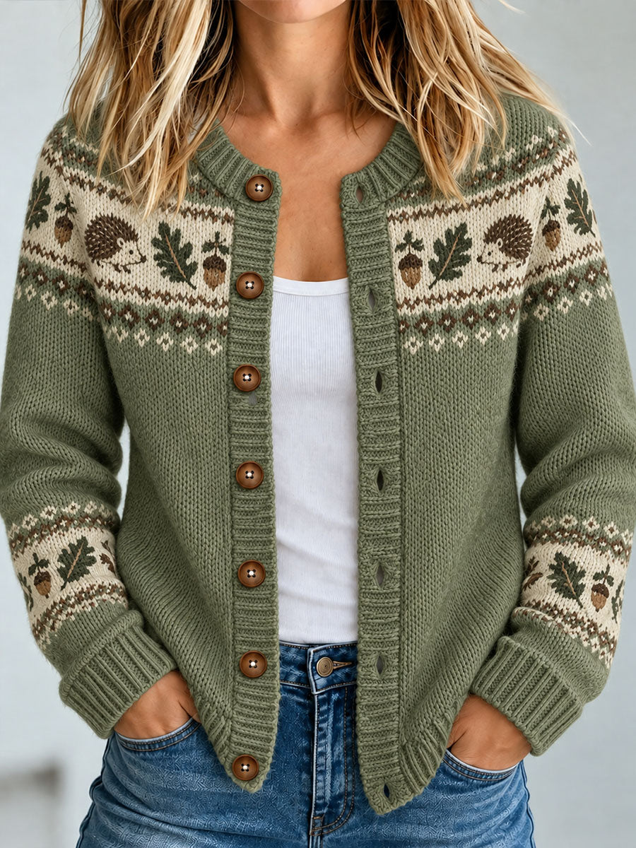 Damen-Häkel-Wintercardigan