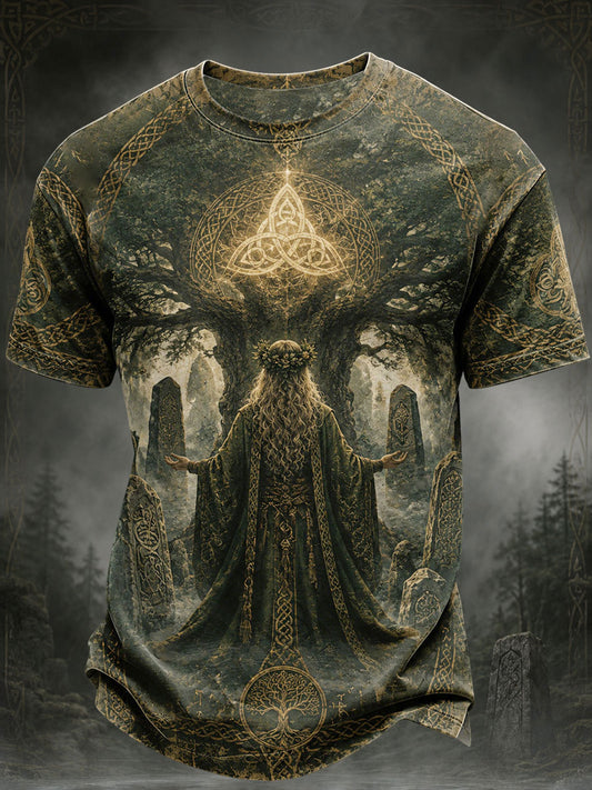 Herren-Casual-T-Shirt mit keltischem Muster