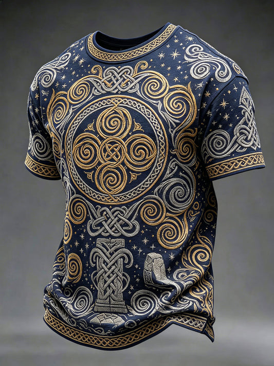 Herren-Casual-T-Shirt mit keltischem Muster