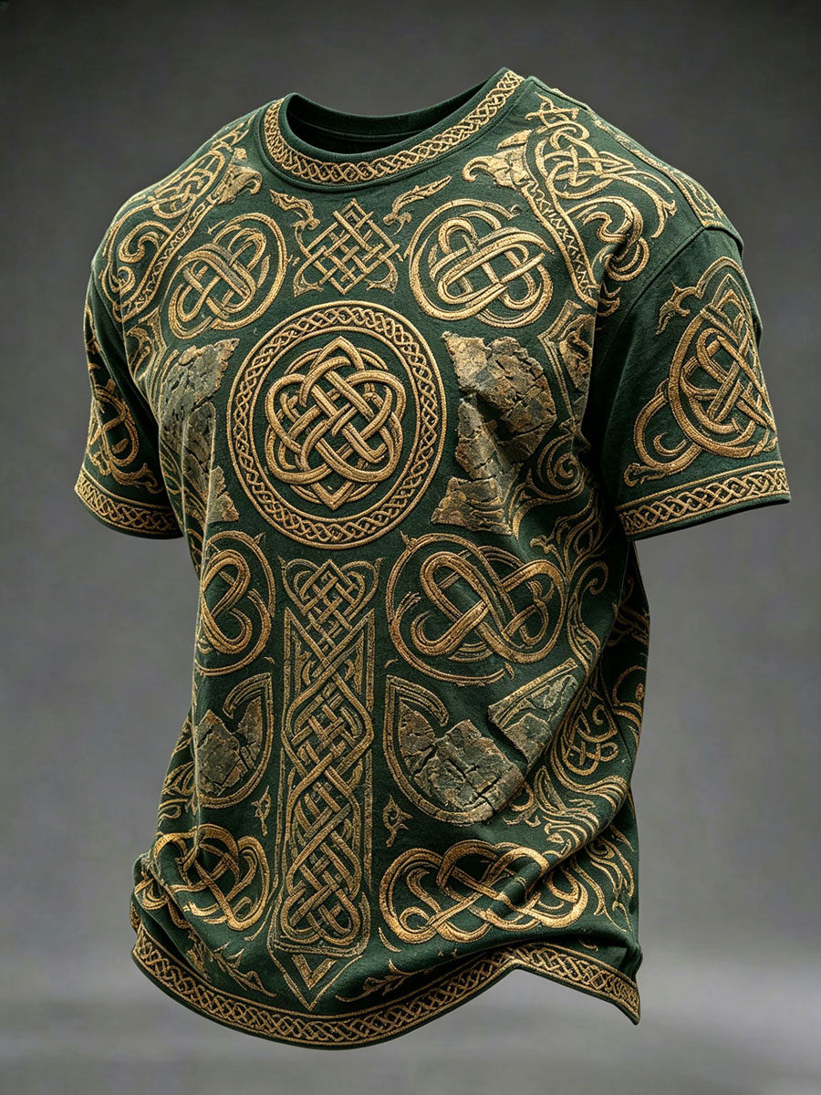 Herren-Casual-T-Shirt mit keltischem Muster