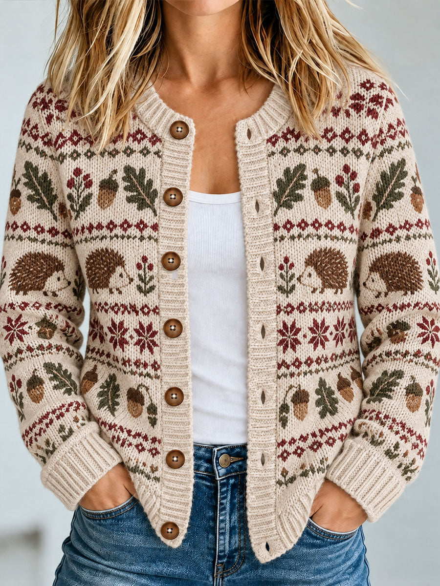 Damen-Häkel-Wintercardigan