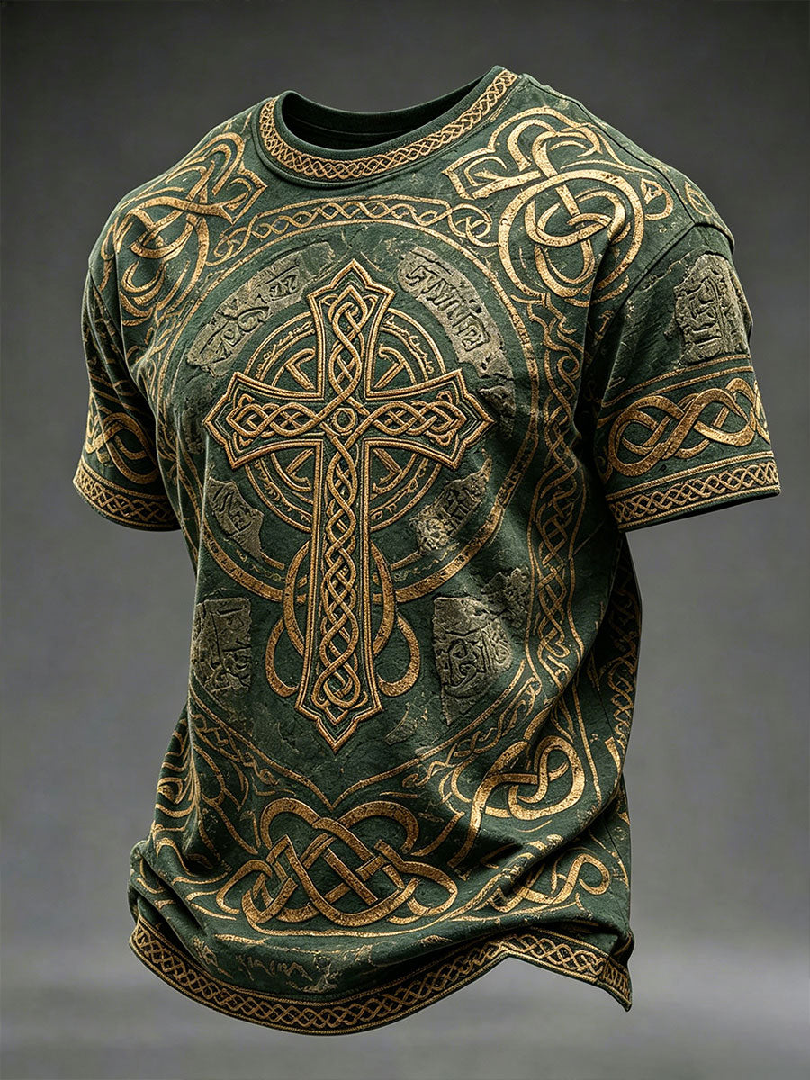 Herren-Casual-T-Shirt mit keltischem Muster