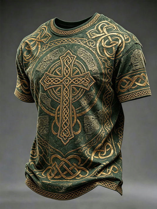 Herren-Casual-T-Shirt mit keltischem Muster