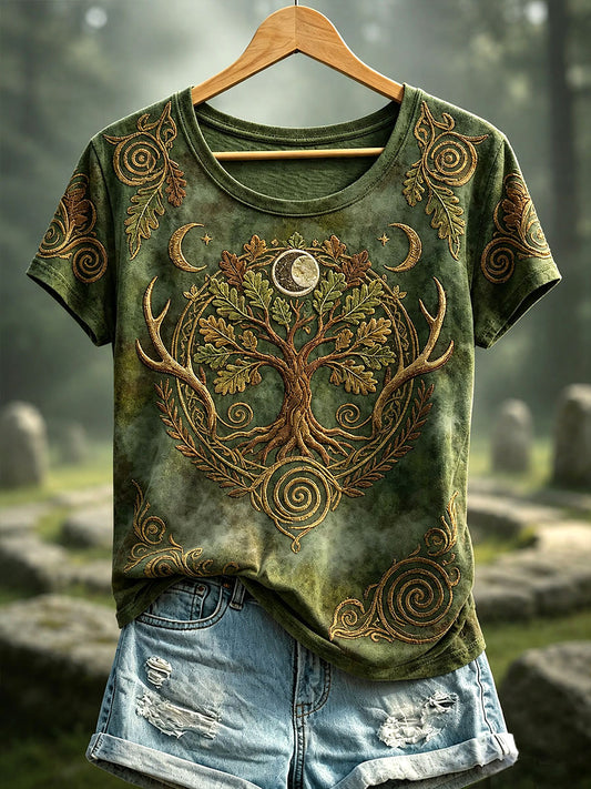 Kasual-T-Shirt für Damen mit keltischem Muster