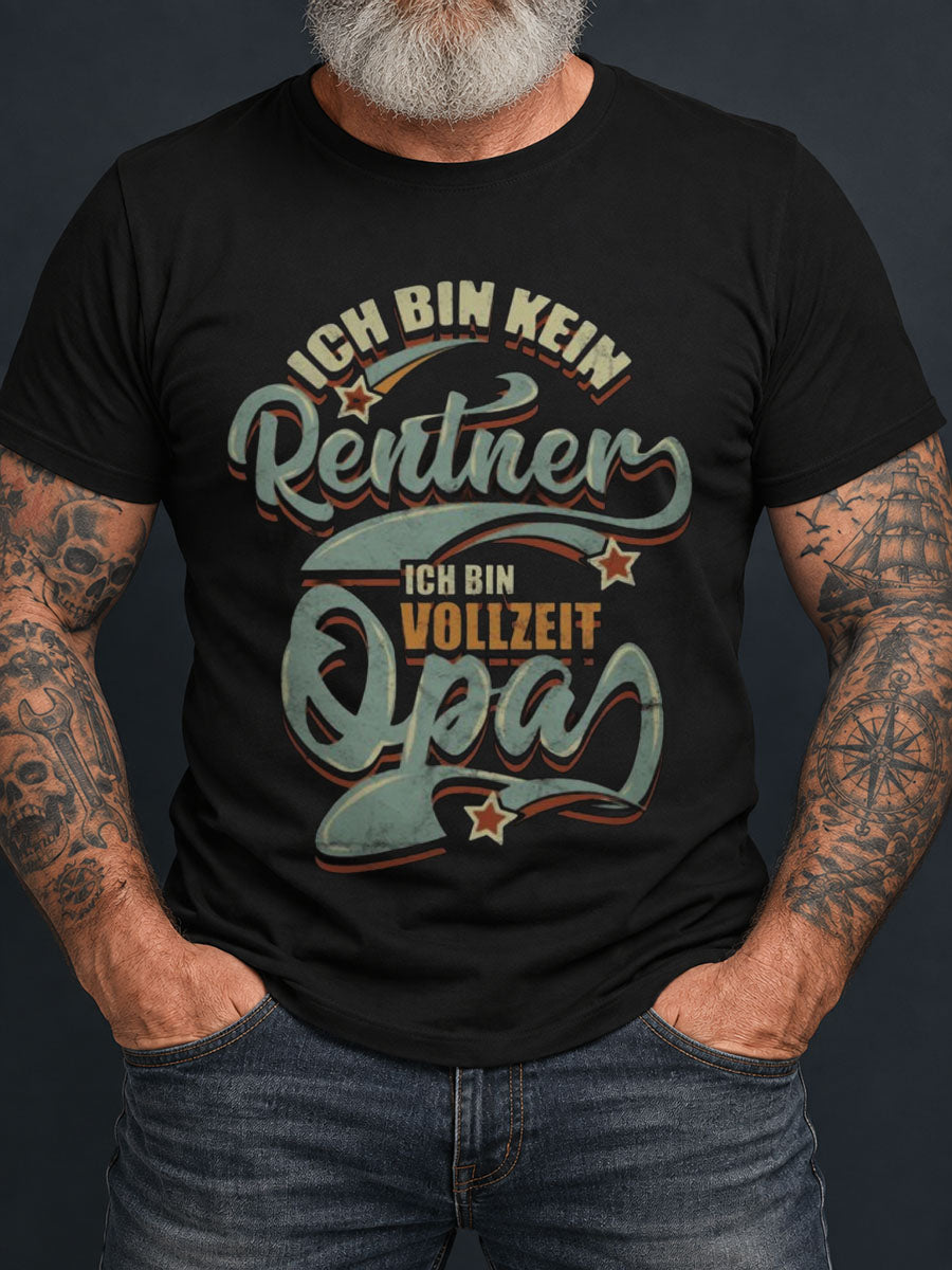 Lustiges Herren-T-Shirt mit deutschem Rentner-Renten-Slogan