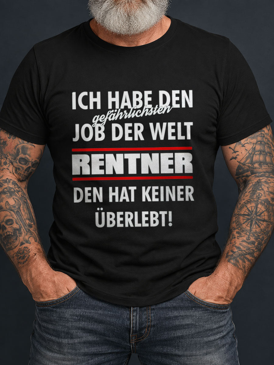 Lustiges Herren-T-Shirt mit deutschem Rentner-Renten-Slogan