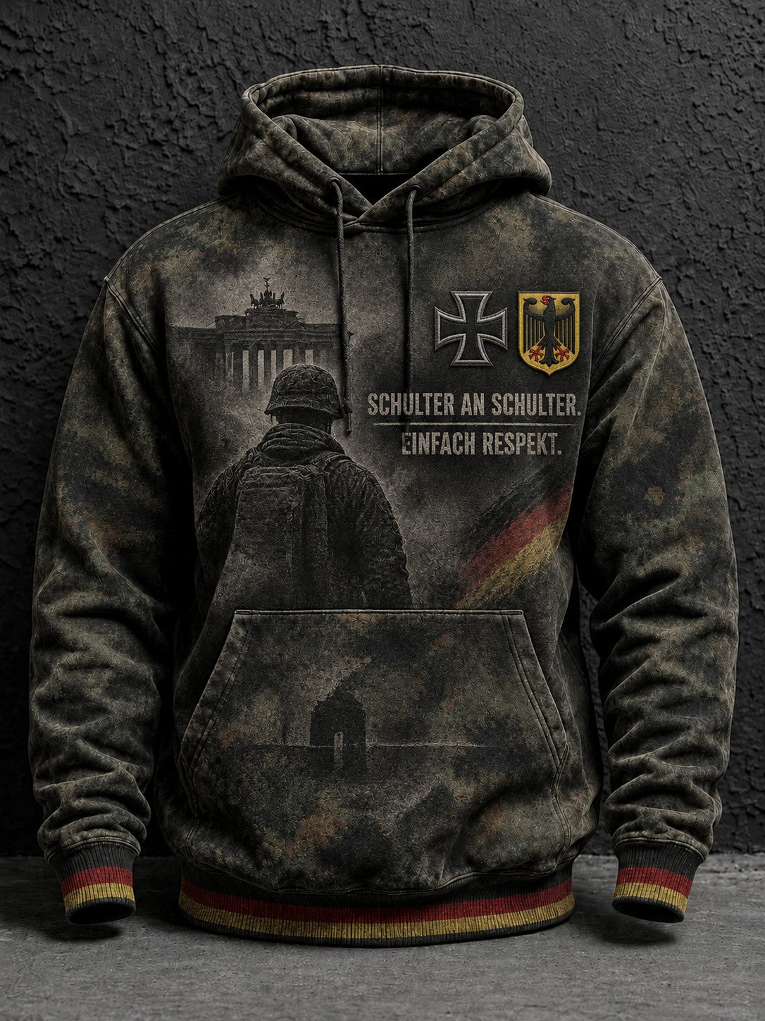 Herren Deutschland Volkstrauertag Tag bedruckte Kapuzenjacke