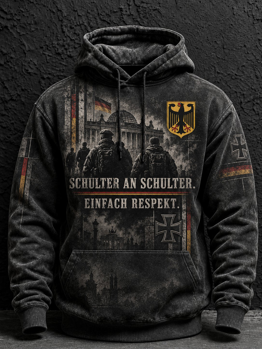 Herren Deutschland Volkstrauertag Tag bedruckte Kapuzenjacke