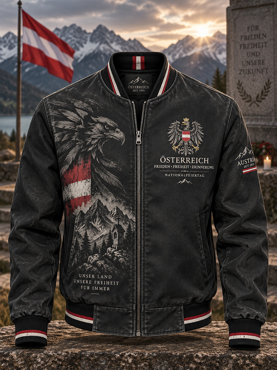 Herren-Jacke mit Langarm und Nationalfeiertagsmotiv