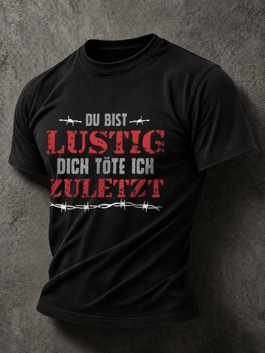 Lässiges Herren-T-Shirt mit witzigem deutschem Spruch-Print