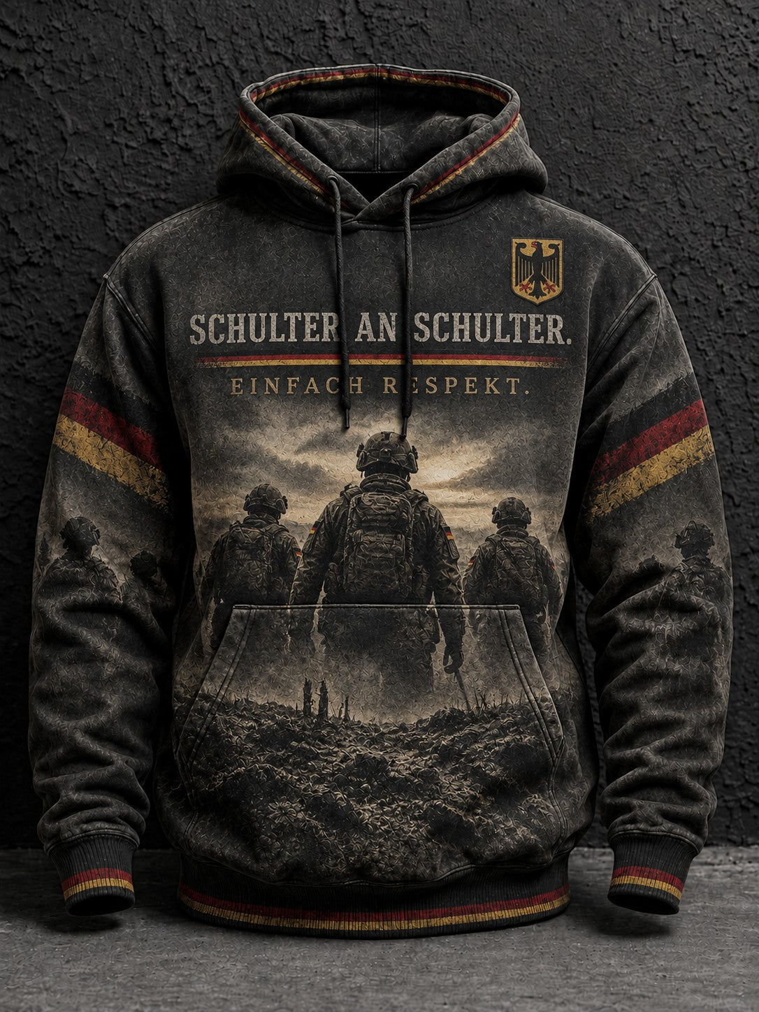 Herren Deutschland Volkstrauertag Tag bedruckte Kapuzenjacke