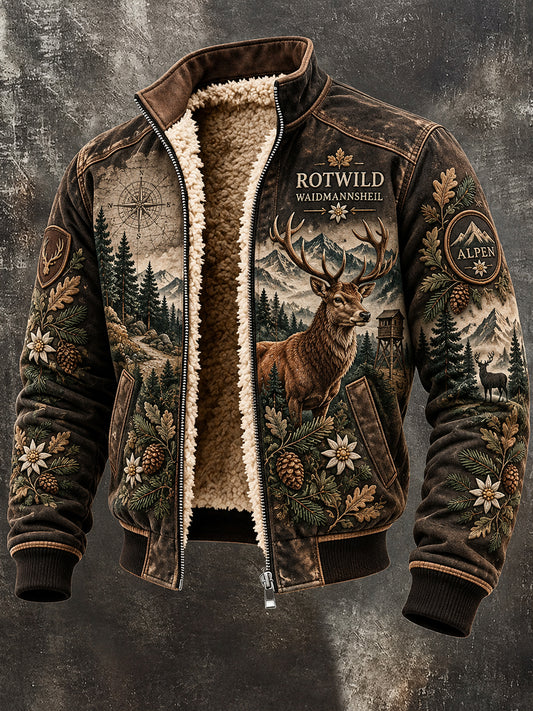 Herren-Jacke mit Reiß verschluss für die deutsche Jagd saison mit Fleece ausgekleidet
