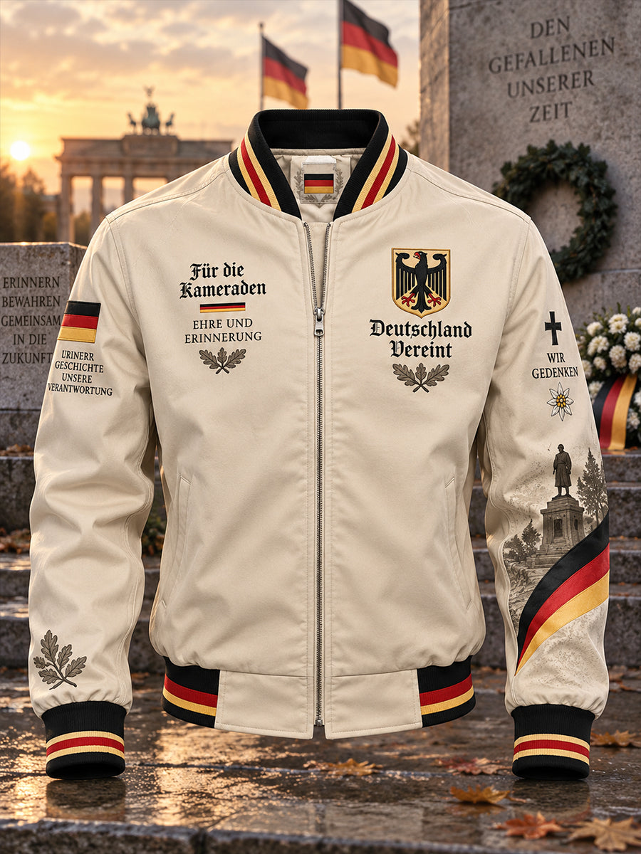 Herren-Jacke mit grafischem Veteranen-Gedenkdruck