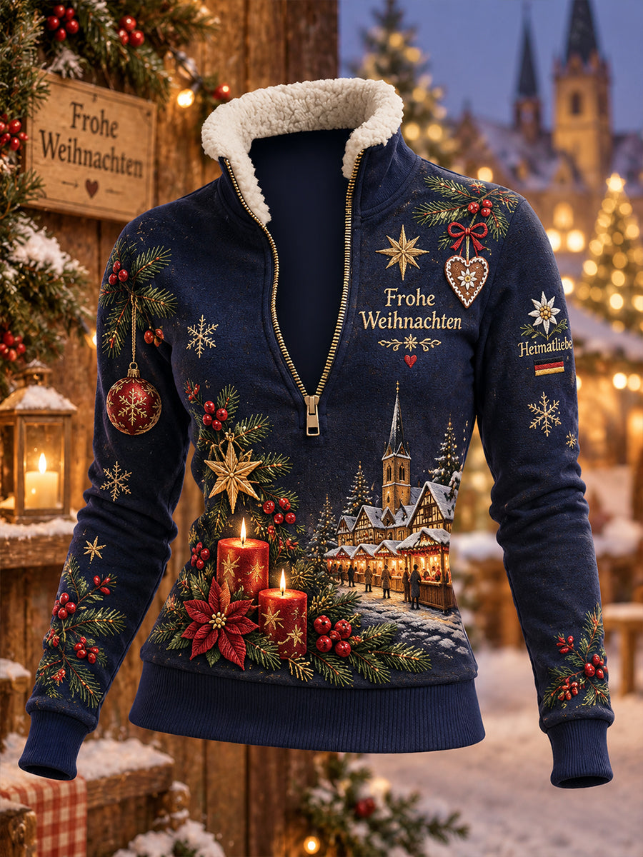 Langärmliges Damen-Sweatshirt mit hohem Ausschnitt