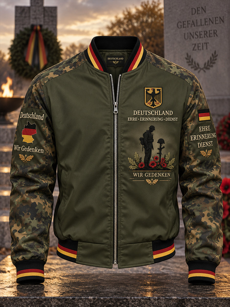 Herren-Jacke mit grafischem Veteranen-Gedenkdruck