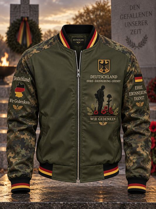 Herren-Jacke mit grafischem Veteranen-Gedenkdruck