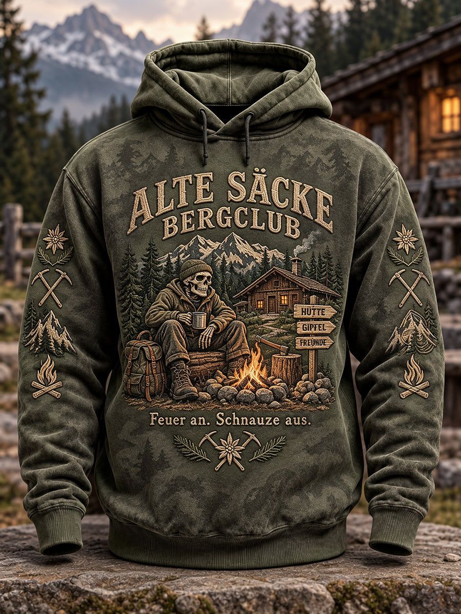 Herren Lustige Deutsche WALD & BERG Outdoor Style Hoodie