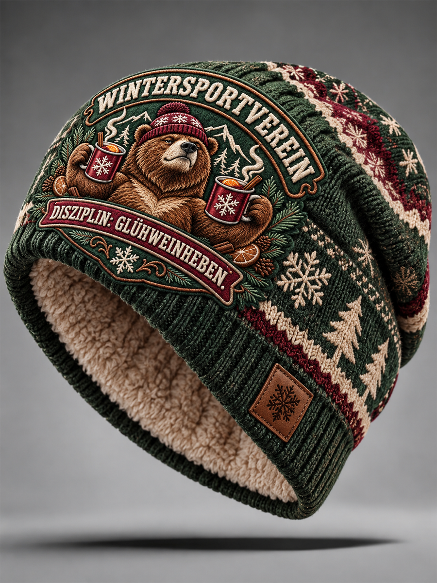 Vintage humoristische Slogan-Warm-Kalt-Strickmütze