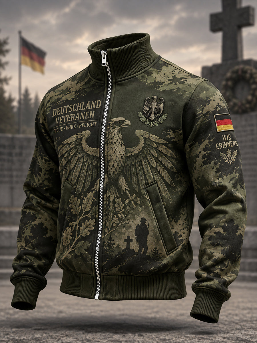 Herrenjacke mit langen Ärmeln und Grafikdruck zum Gedenken an Veteranen