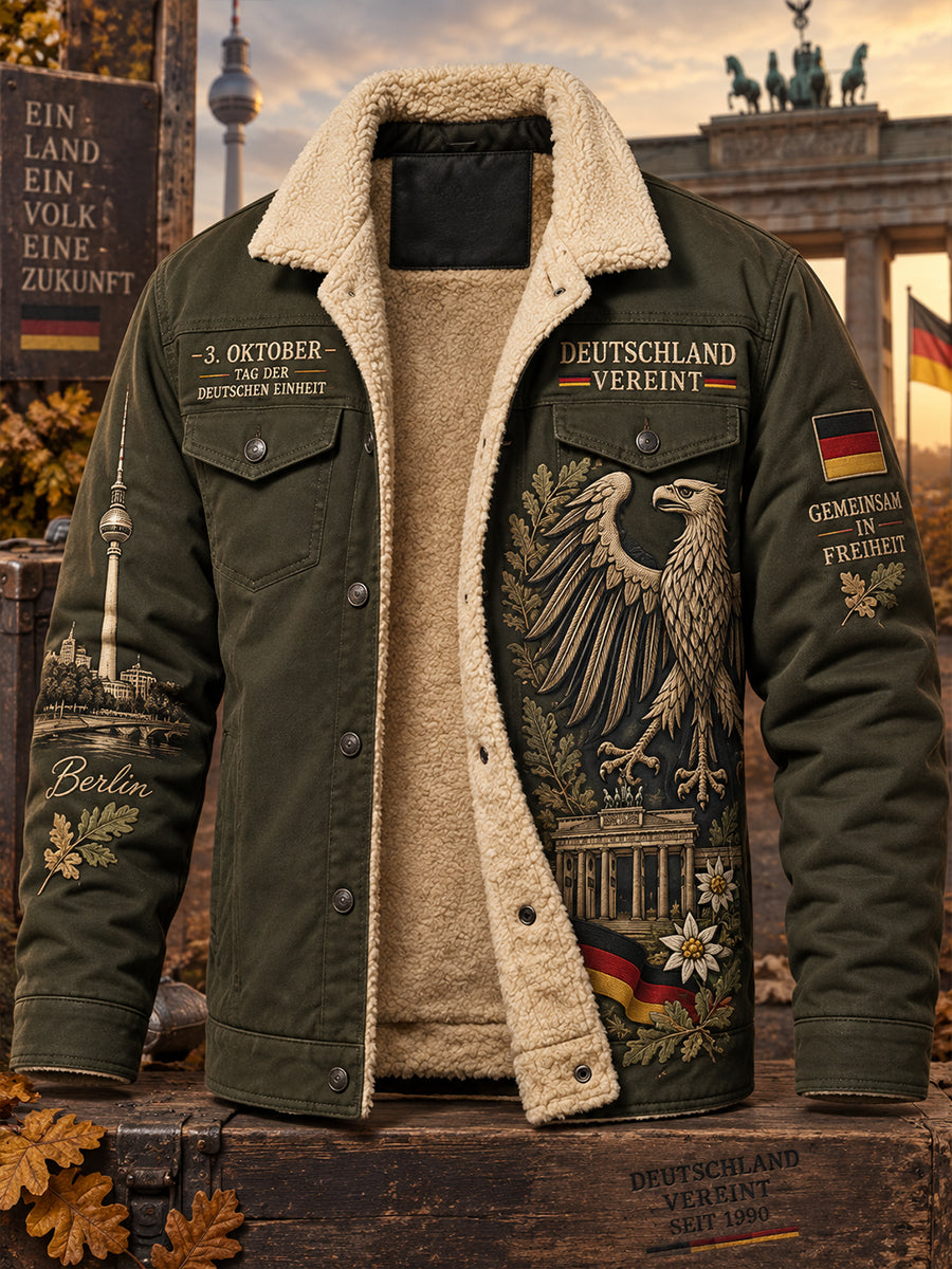 Gedenkdruck-Fleecejacke zum Tag der Einheit der Männer