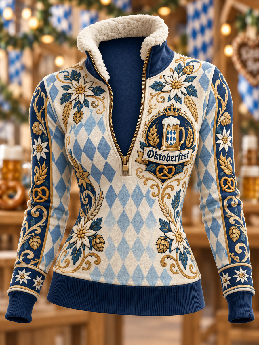 Oktoberfest-Komposit-Fleece-Hoodie für Damen
