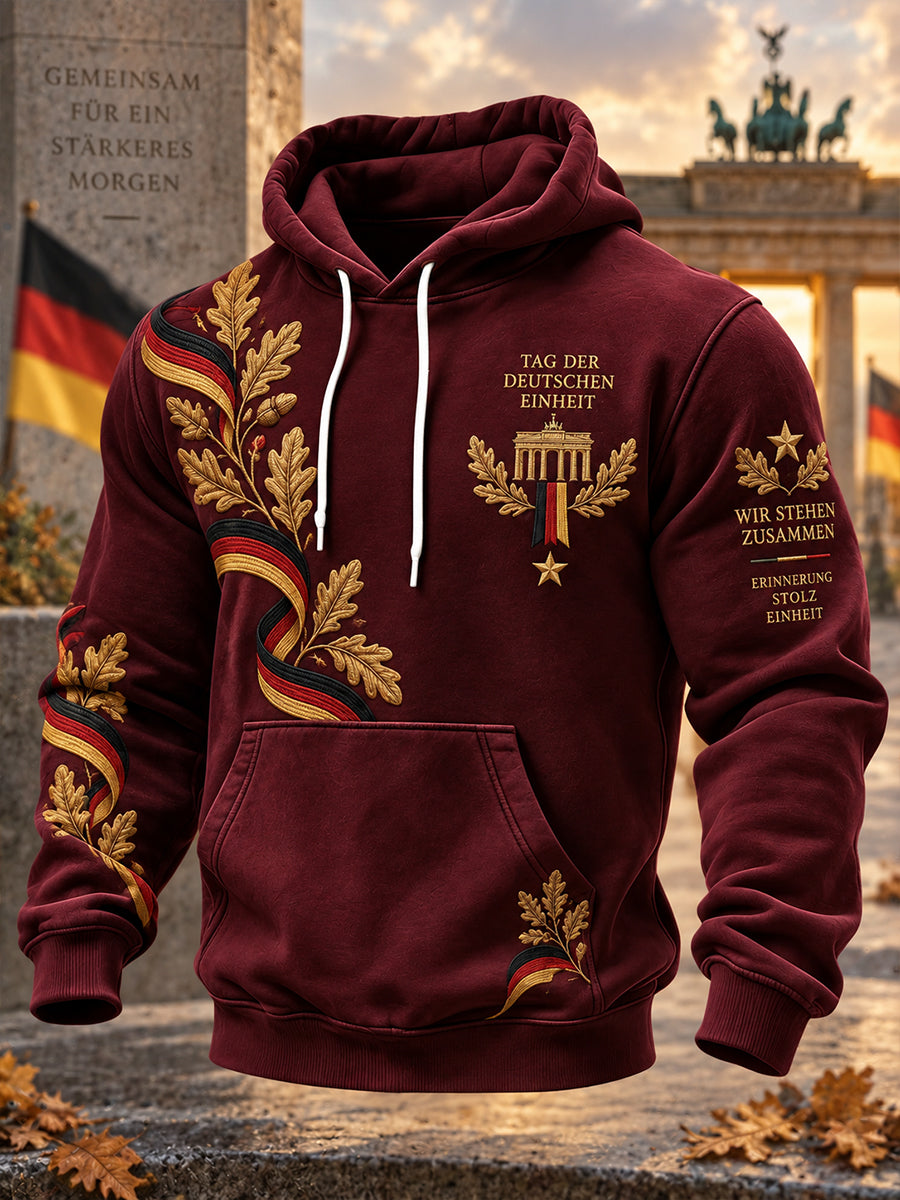 Kommunikations-Hoodie mit grafischem Motiv zum Tag der Einheit der Männer, langärmlig