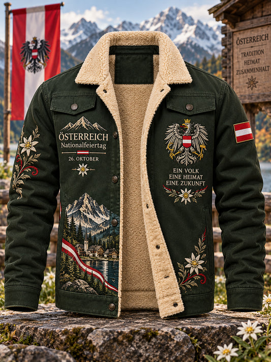 Herren National feiertag Gedenk druck Fleece-Langarm jacke