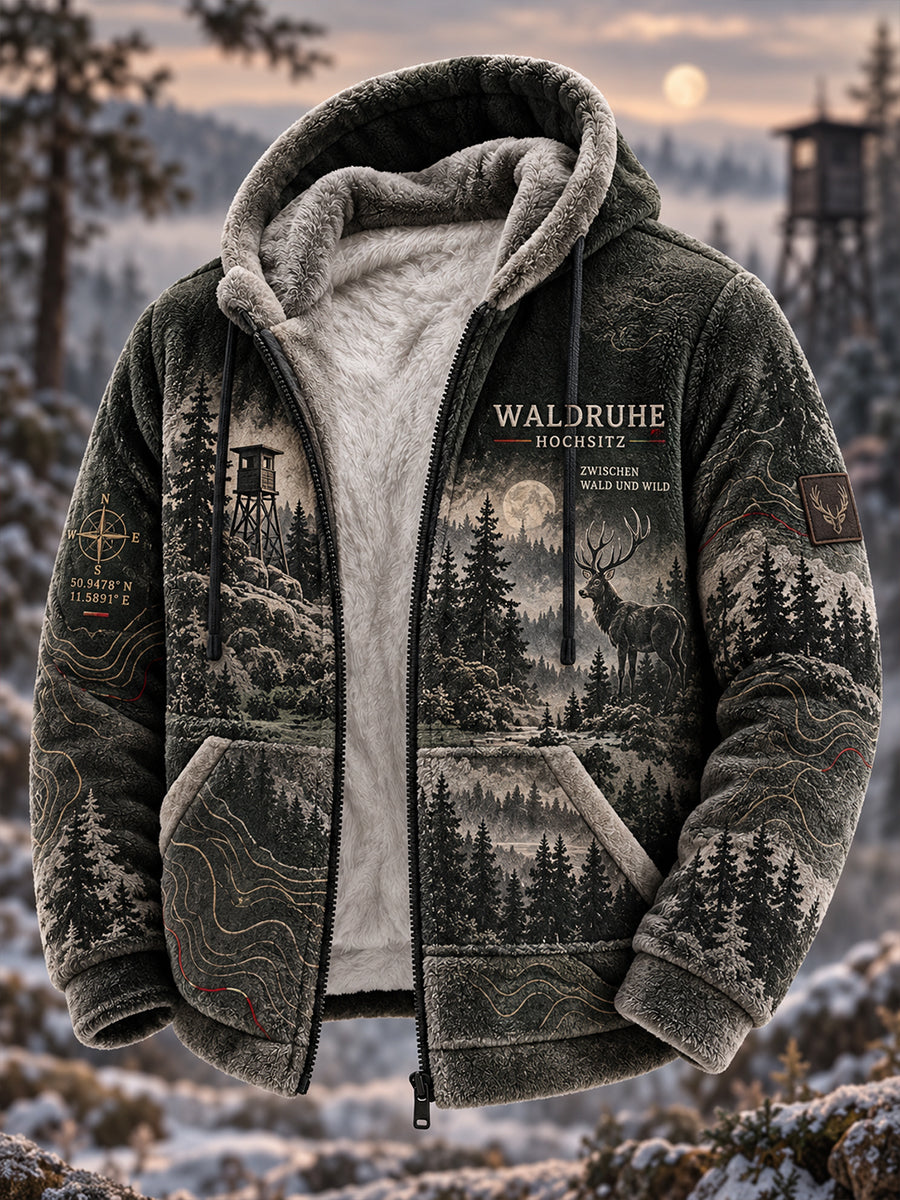 Herren-Jagdjacke mit Fleecefutter und Kapuze für die deutsche Jagdsaison
