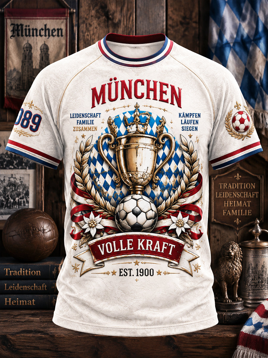Herren Off-White Deutsche bundes liga Bayern München Fußball Bayern Bayern Print Casual T-Shirt
