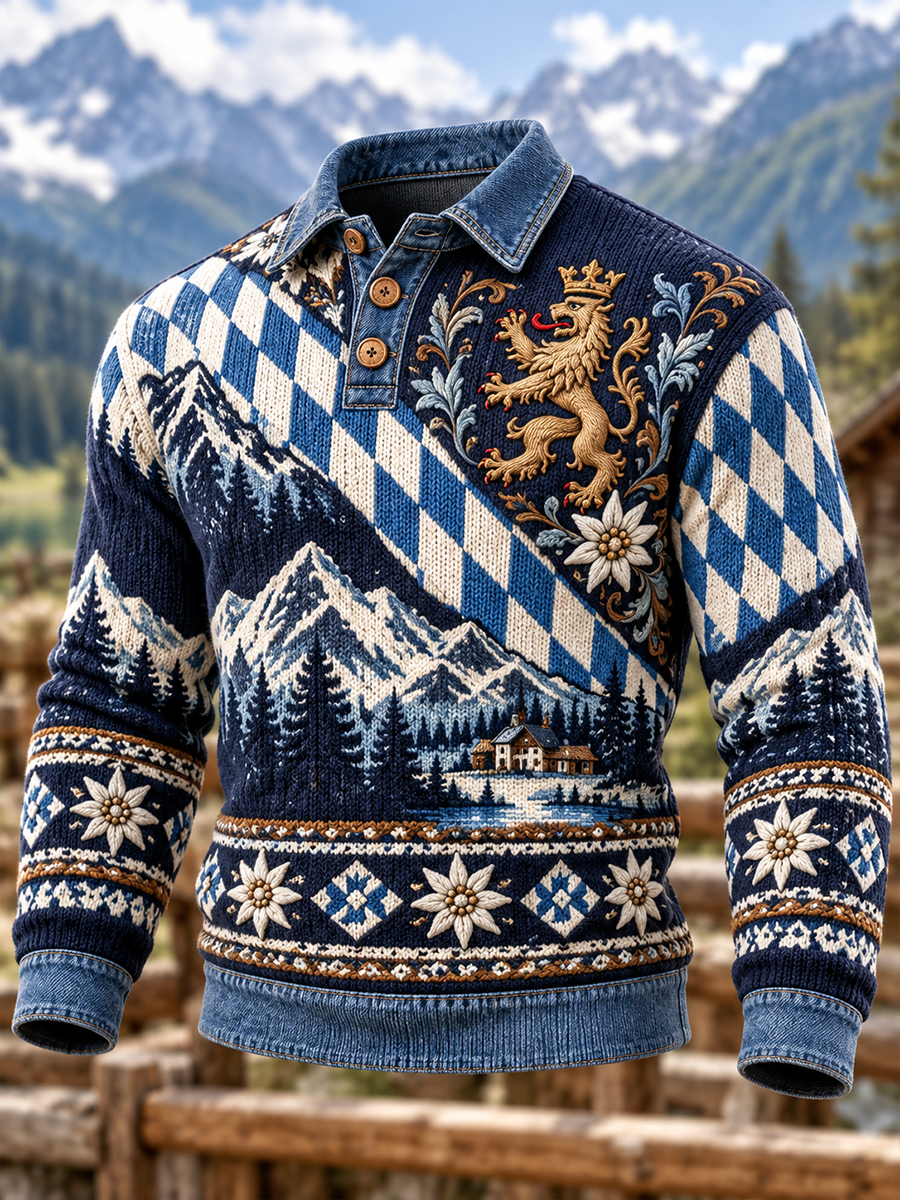 Herren-Bayerischer Kunstwollpullover