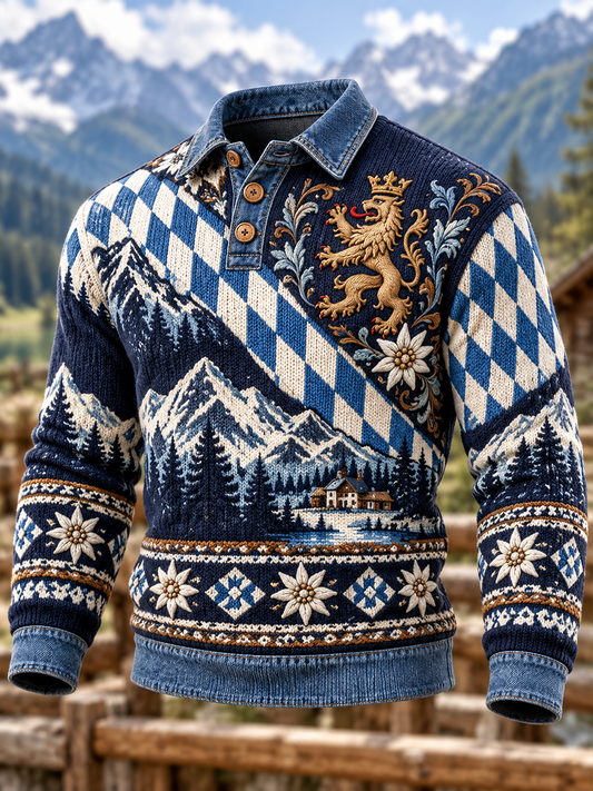 Herren-Bayerischer Kunstwollpullover