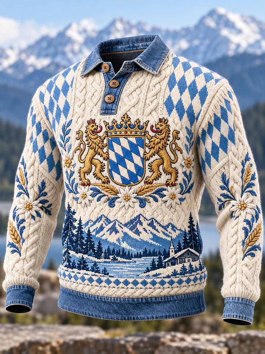 Bayerische Kunst imitation Pullover für Männer