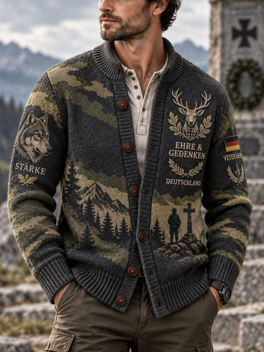 Herren Veteran Memorial Grafik Strickjacke