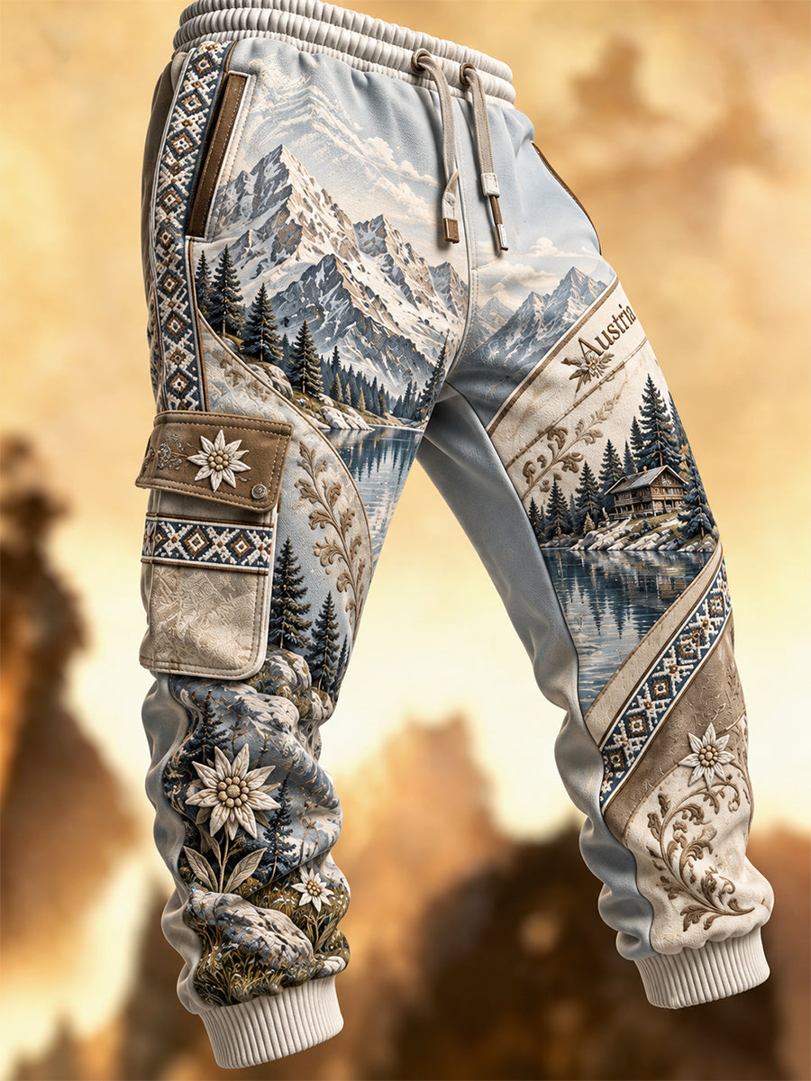 Herren-Sweathose im österreichischen Kunststil, lässig geschnitten