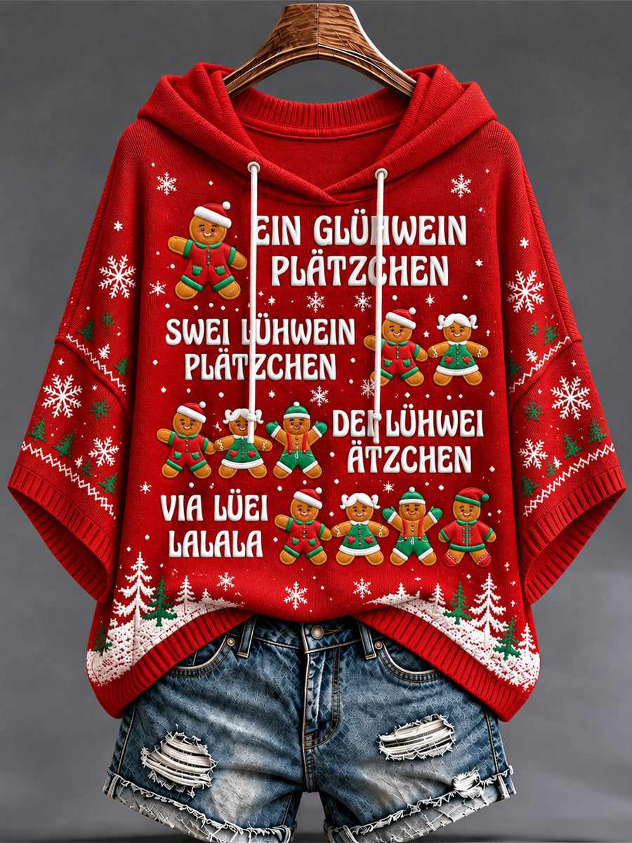 Damen-Weihnachts druck Kapuzen pullover