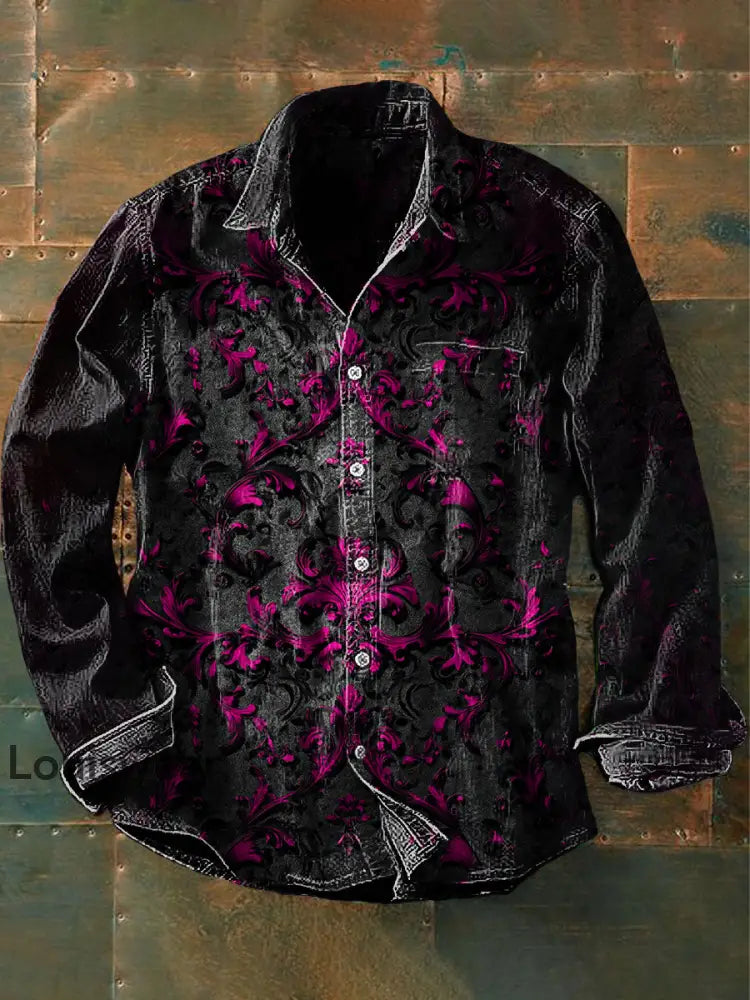 Unisex Herren Retro Grafik Print Lässiges Langarm-Shirt Schwarz / S
