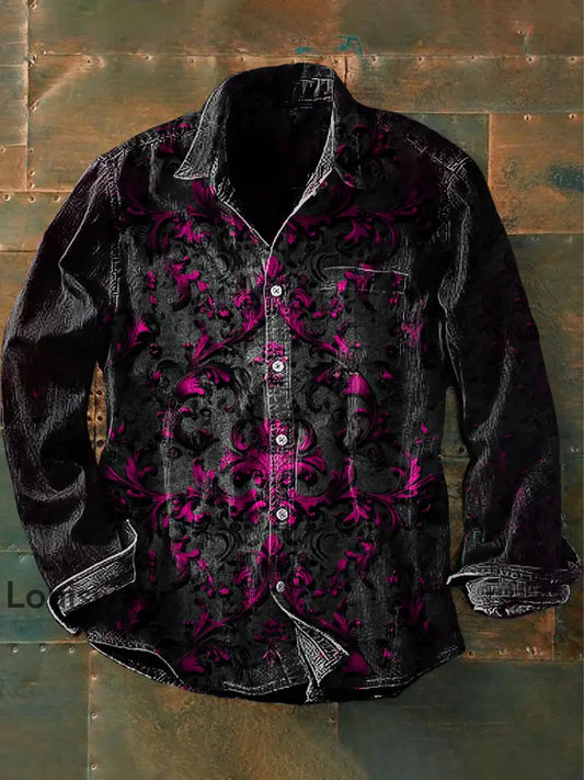 Unisex Herren Retro Grafik Print Lässiges Langarm-Shirt Schwarz / S