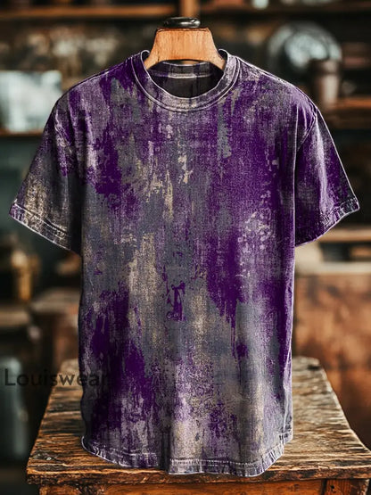 Unisex Retro Abstrakt Graffiti Print lässig Lose Kurzarm T-Shirt bunt / S