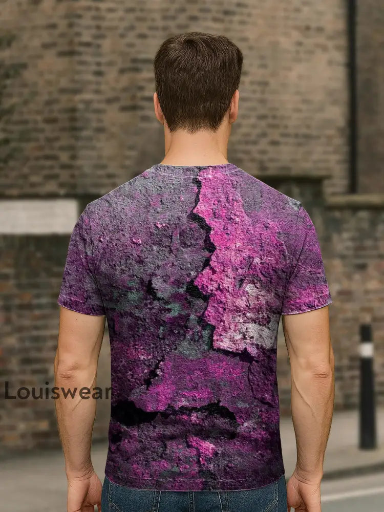 Unisex Retro-Alter Rost gedruckt lässig lose Kurzarm T-Shirt