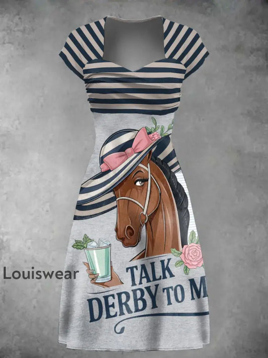 Women’s Talk Derby zu meinem gestreiften Kleid Grau / S